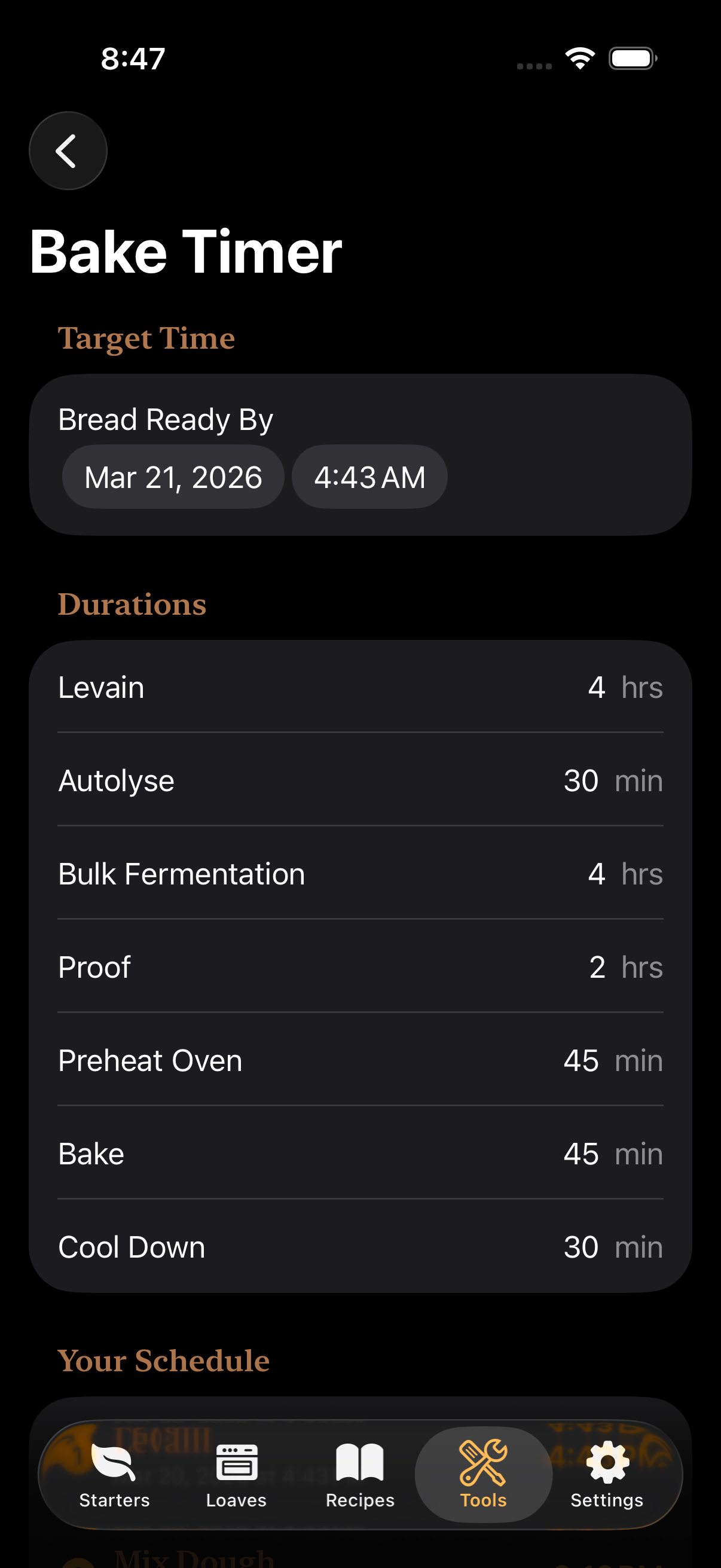 Reverse Bake Timer